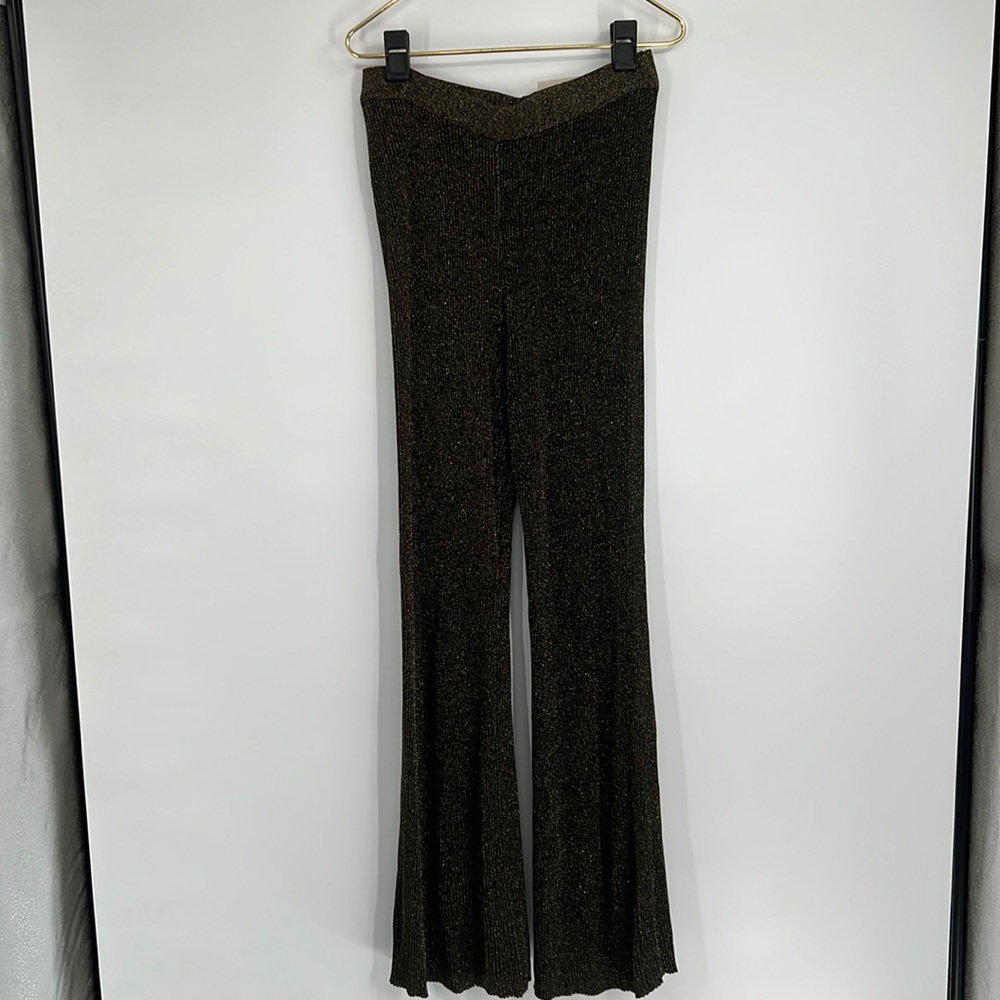 NWT Boston Proper Sparkle Sequin glitter pants wide leg leggings disco stretchy